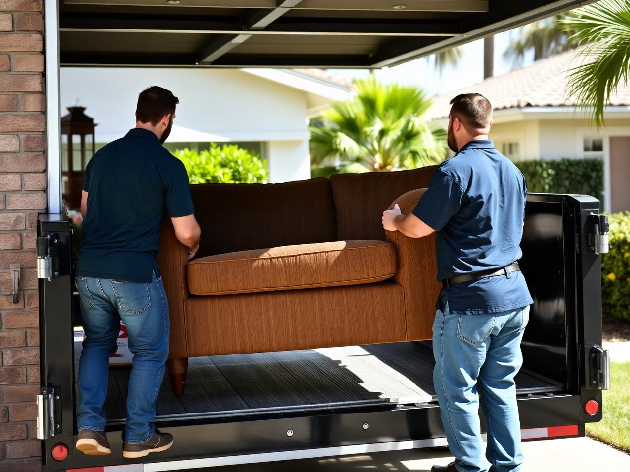 CMP crew loading furniture into the trailer at a South Florida home